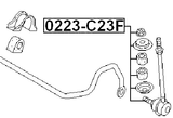 0223-C23F - FRONT STABILIZER LINK / SWAY BAR LINK
