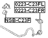 0223-C23FR - FRONT RIGHT STABILIZER LINK / SWAY BAR LINK