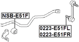 0223-E51FL - FRONT LEFT STABILIZER LINK / SWAY BAR LINK