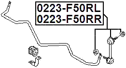 0223-F50RL - REAR LEFT STABILIZER LINK