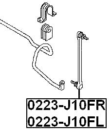 0223-J10FL - FRONT LEFT STABILIZER LINK / SWAY BAR LINK