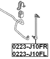 0223-J10FL - FRONT LEFT STABILIZER LINK / SWAY BAR LINK