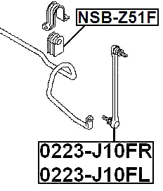 0223-J10FR - FRONT RIGHT STABILIZER LINK / SWAY BAR LINK
