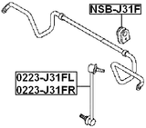 0223-J31FR - FRONT RIGHT STABILIZER LINK / SWAY BAR LINK