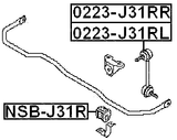 0223-J31RR - REAR RIGHT STABILIZER LINK