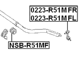 0223-R51MFL - FRONT LEFT STABILIZER LINK / SWAY BAR LINK