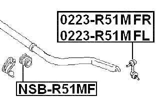 0223-R51MFR - FRONT RIGHT STABILIZER LINK / SWAY BAR LINK