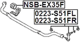 0223-S51FL - FRONT LEFT STABILIZER LINK / SWAY BAR LINK