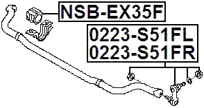 0223-S51FR - FRONT RIGHT STABILIZER LINK / SWAY BAR LINK
