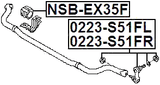 0223-S51FR - FRONT RIGHT STABILIZER LINK / SWAY BAR LINK