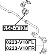 0223-V10FL - FRONT LEFT STABILIZER LINK / SWAY BAR LINK