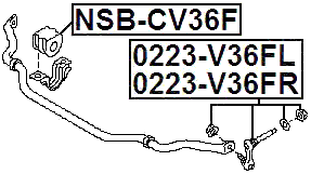 0223-V36FL - FRONT LEFT STABILIZER LINK / SWAY BAR LINK