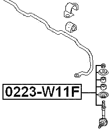 0223-W11F - FRONT STABILIZER LINK / SWAY BAR LINK