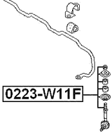 0223-W11F - FRONT STABILIZER LINK / SWAY BAR LINK