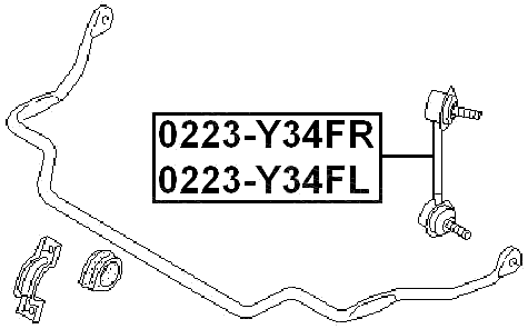 0223-Y34FR - FRONT RIGHT STABILIZER LINK / SWAY BAR LINK