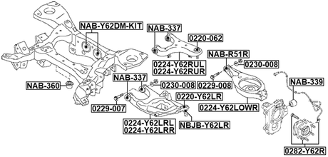 0224-Y62LOWR - REAR LOWER ARM