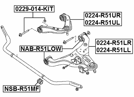 0229-014-KIT - SUSPENSION ARM BOLT W/ WASHER