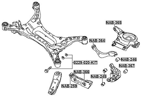 0229-020-KIT - REPAIR KIT, CAMBER ADJUSTING ECCENTRIC BOLT