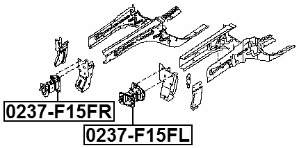 0237-F15FL - FRONT BUMPER REINFOCEMENT BAR MOUNTING BRACKET LEFT