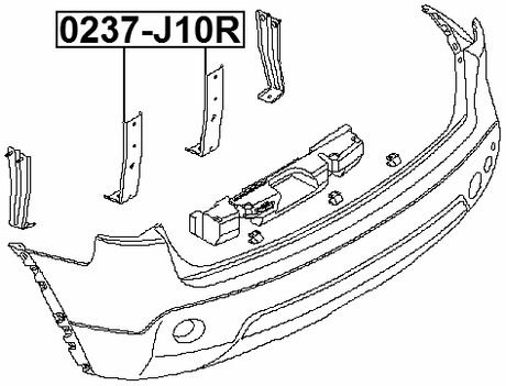 0237-J10R - RETAINER REAR BUMPER