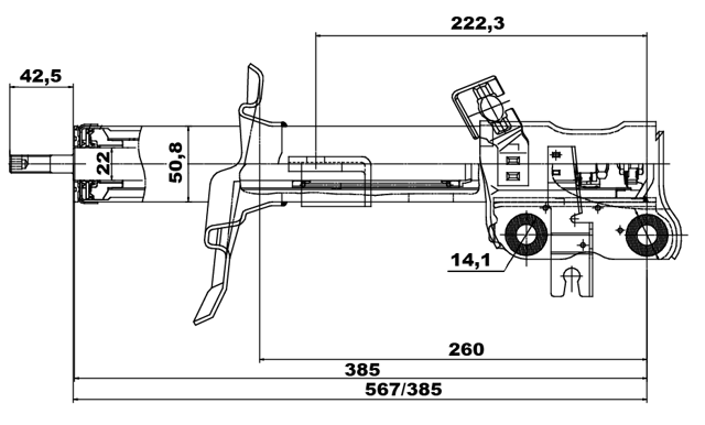 02660802FL - SHOCK ABSORBER FRONT LEFT