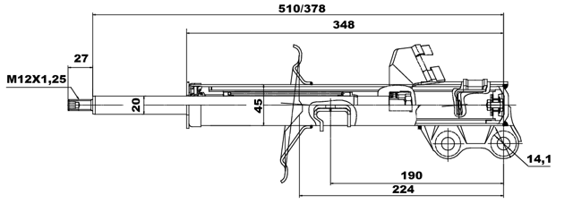 02666608FL - SHOCK ABSORBER FRONT LEFT