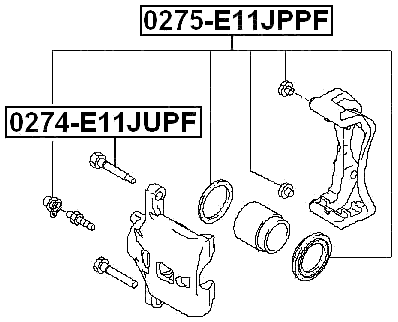 0274-E11JUPF - FRONT CALIPER SLIDE PIN
