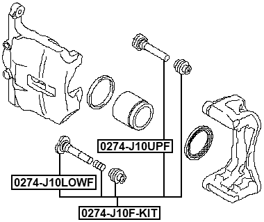 0274-J10F-KIT - FRONT CALIPER SLIDE PIN KIT