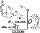 0274-J10F-KIT - FRONT CALIPER SLIDE PIN KIT