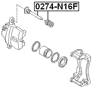 0274-N16F - FRONT CALIPER SLIDE PIN KIT (SET FOR TWO SIDES)