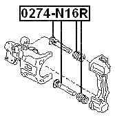 0274-N16R - REAR CALIPER SLIDE PIN KIT (SET FOR TWO SIDES)
