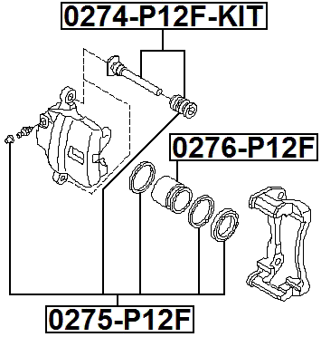0274-P12F-KIT - FRONT CALIPER SLIDE PIN