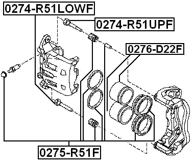0274-R51LOWF - FRONT CALIPER SLIDE PIN