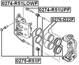 0274-R51LOWF - FRONT CALIPER SLIDE PIN