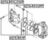 0274-R51UPF - FRONT CALIPER SLIDE PIN