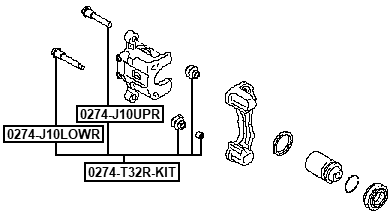 0274-T32R-KIT - REAR CALIPER SLIDE PIN KIT
