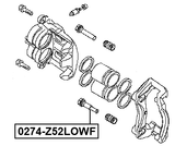 0274-Z52LOWF - FRONT CALIPER SLIDE PIN