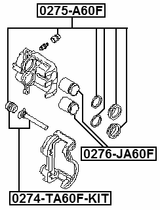 0275-A60F - FRONT BRAKE CALIPER REPAIR KIT (SET FOR TWO SIDES)