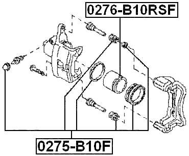 0275-B10F - FRONT BRAKE CALIPER REPAIR KIT (SET FOR ONE SIDE)