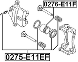 0275-E11EF - FRONT BRAKE CALIPER REPAIR KIT (SET FOR ONE SIDE)