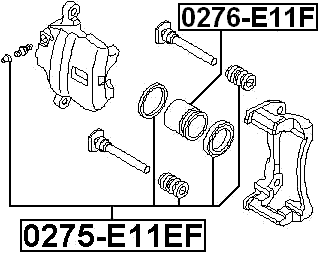 0275-E11EF - FRONT BRAKE CALIPER REPAIR KIT (SET FOR ONE SIDE)