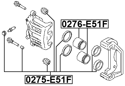 0275-E51F - FRONT BRAKE CALIPER REPAIR KIT (SET FOR TWO SIDES)