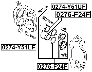 0275-F24F - FRONT BRAKE CALIPER REPAIR KIT (SET FOR TWO SIDES)