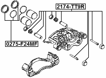 0275-F24MF - FRONT BRAKE CALIPER REPAIR KIT (SET FOR ONE SIDE)