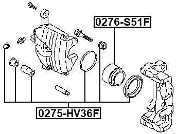 0275-HV36F - FRONT BRAKE CALIPER REPAIR KIT (SET FOR TWO SIDES)