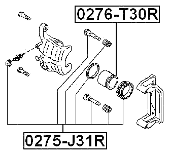 0275-J31R - REAR BRAKE CALIPER REPAIR KIT (SET FOR TWO SIDES)