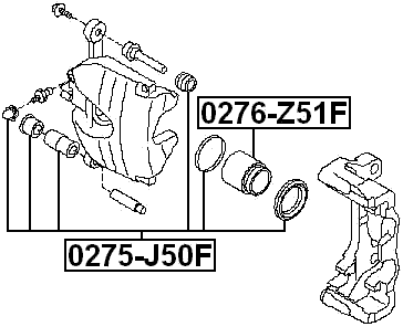0275-J50F - FRONT BRAKE CALIPER REPAIR KIT (SET FOR TWO SIDES)