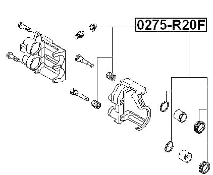 0275-R20F - FRONT BRAKE CALIPER REPAIR KIT (SET FOR ONE SIDE)