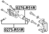 0275-R51R - REAR BRAKE CALIPER REPAIR KIT (SET FOR TWO SIDES)