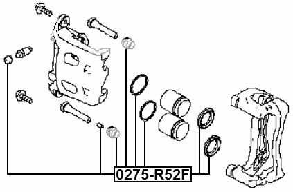 0275-R52F - FRONT BRAKE CALIPER REPAIR KIT (SET FOR TWO SIDES)